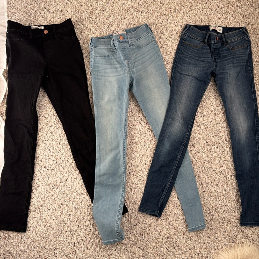 Bundle of Abercrombie girls skinny jeans size 11/12 slim jegging